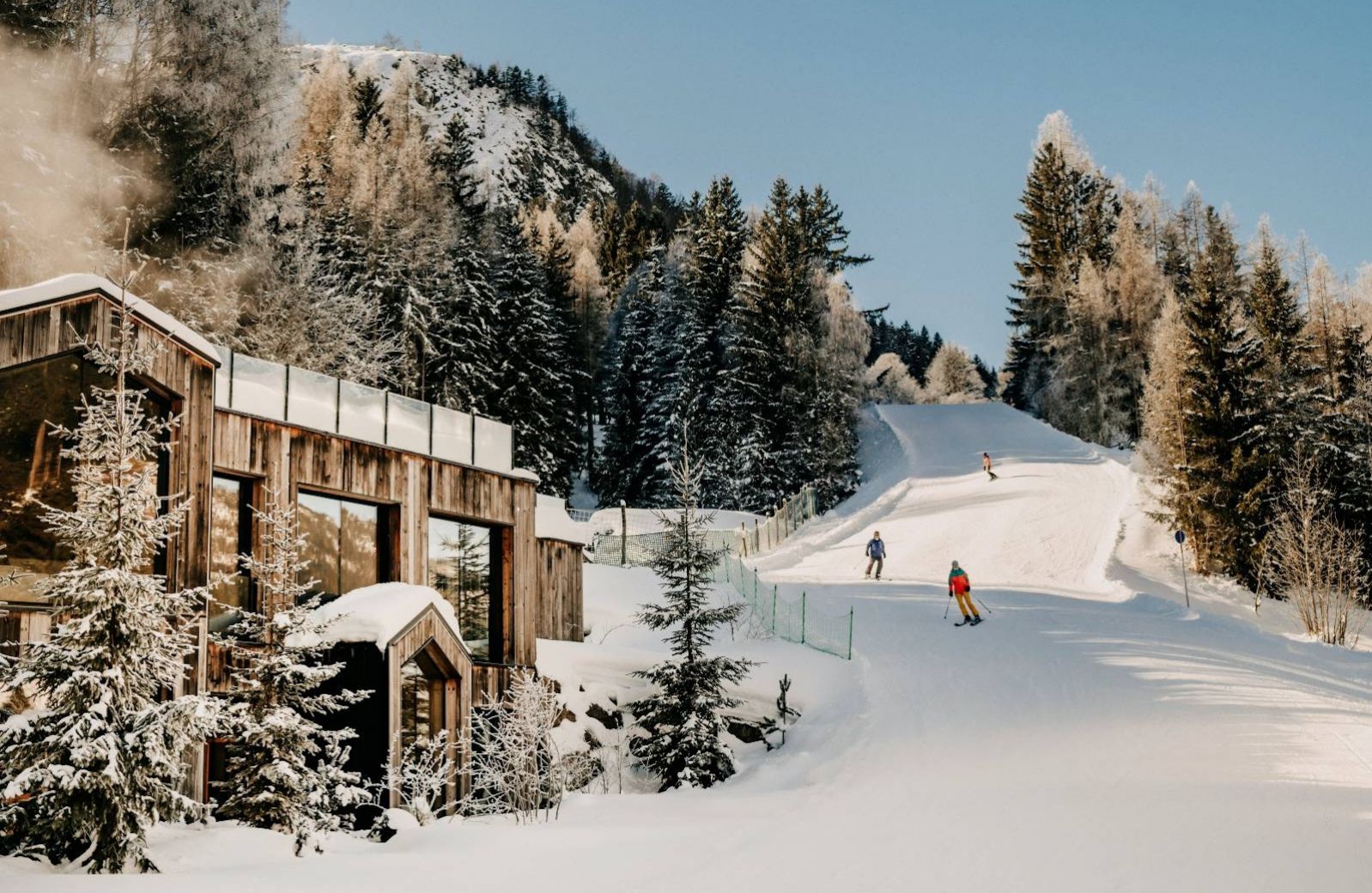 Modern design hotel & spa, Forsthofgut in Leogang Austria - spa relaxation zones in wood