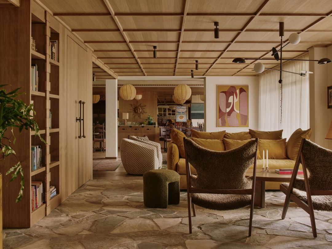 The Brecon Hotel Lounge Interiors Mid Century furnishings | Club House Vibe and Chalet Interiors | NICEMAKERS | Interior Design Studio Amsterdam | Hotels Concepts