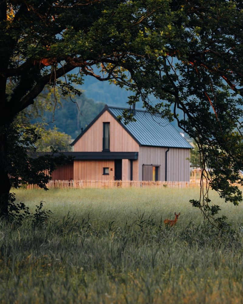 Timber construct chalets modern, eco desgin set within the fireld sand meadow of Chiemsee |Agrad Chalets | Luxury design and Architecture in Chiemsee, Bavaria, Germany