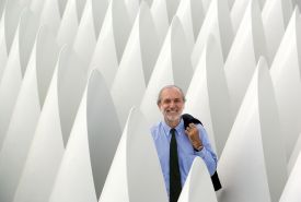 Renzo Piano, photo on white background.