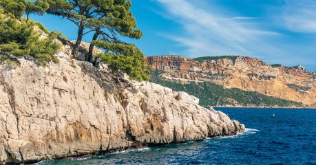 Côte d'Azur views across the Mediterranean in the South of France 
