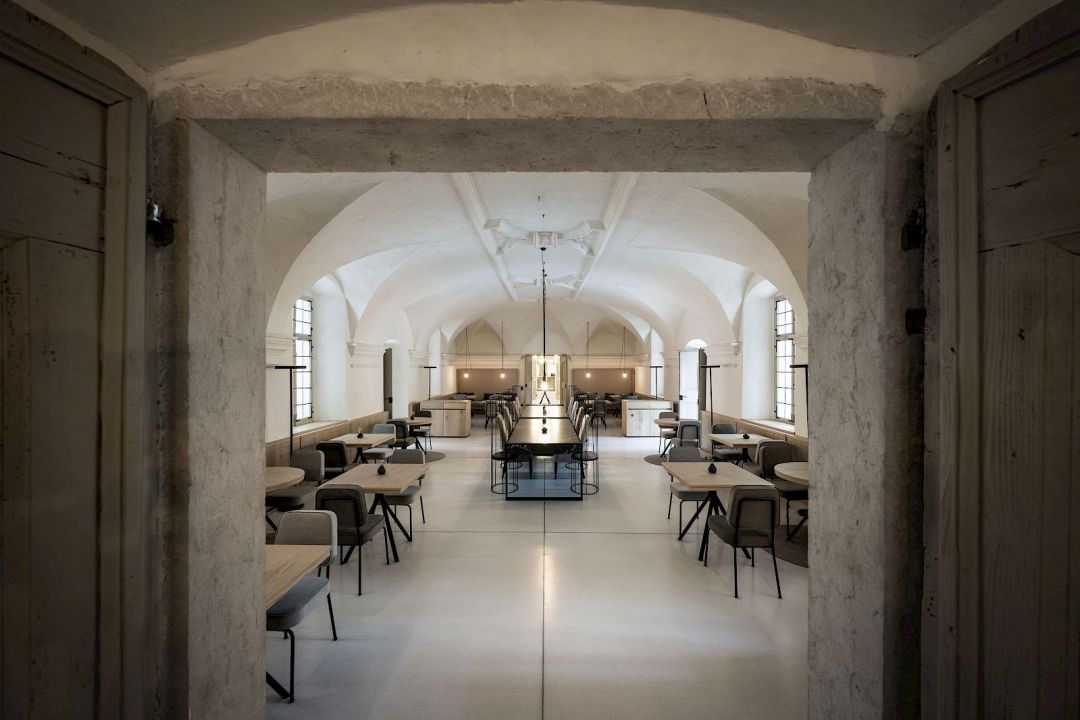 Monastero Arx Vivendi Hotel | Restaurant in minimalist hotel design | Architects: noa* | Lake Garda, Arco Trentino, Italy | The Aficionados