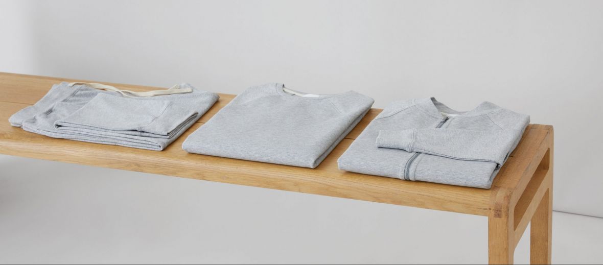 grey, gray sweats, sweatshirts presented in a concept store | Petra Brichnacova & Esteban Saba, Founders of Håndværk | An Ethical Fashion Label making Crafted, Sustainable Garments 