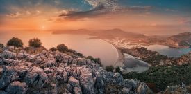 Beautiful orange sunset over the coastline and Aegean Sea |Muğla Boutique Hotels & Creative Escapes | The Aficionados