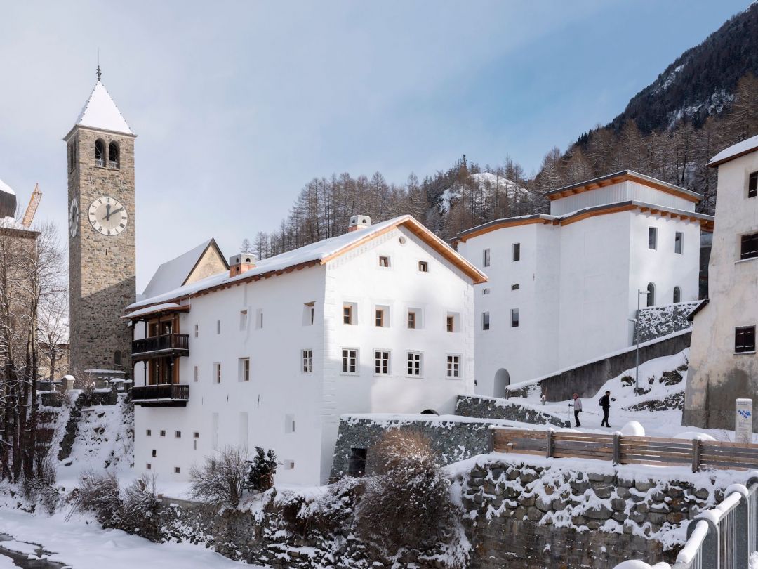 Snowy Engadin villages in Switzerland - home to Muzeum Susch Engadin Switzerland, Swiss art house