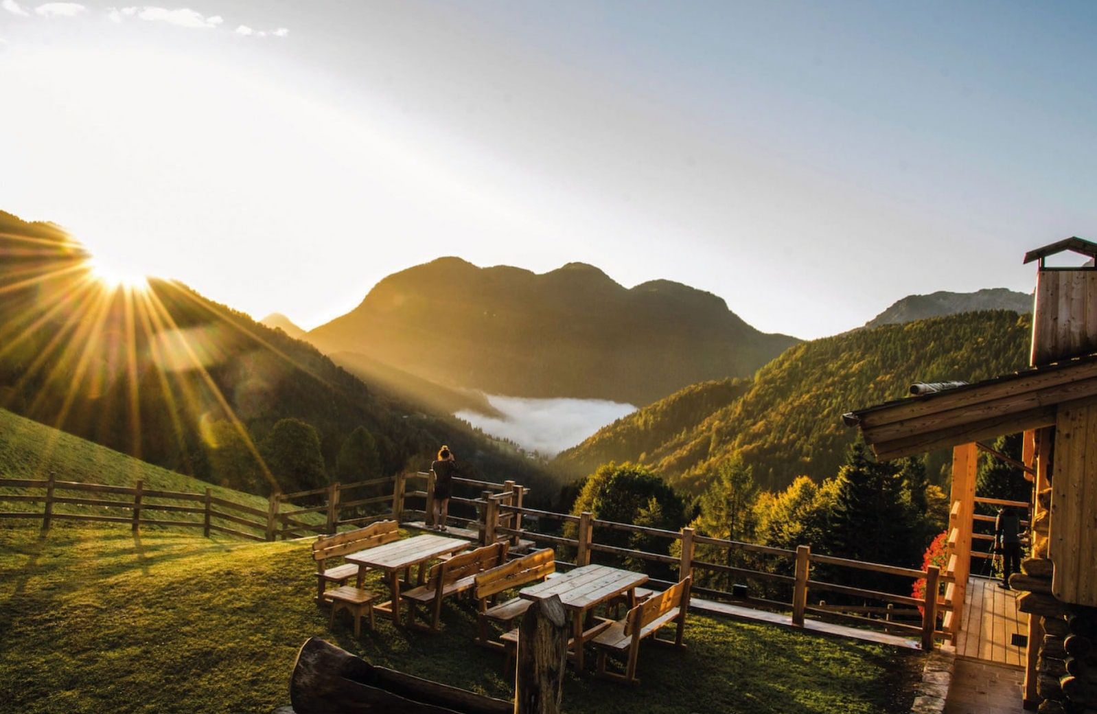 Borgo Eibn Mountain Lodge overlooks the Carnic Alps in Sauris, Friuli Venezia Giulia, Italy. A boutique hotel, spa & restaurant with chalet style accommodation.