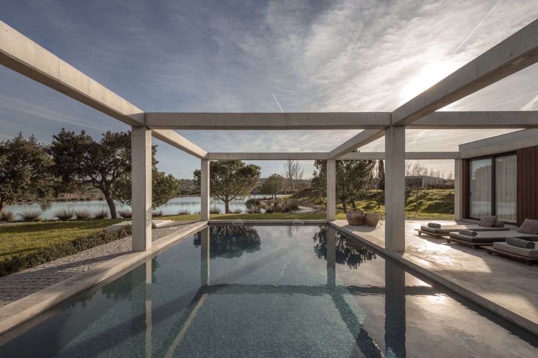 Outdoor Pool Architecture | L'AND Vineyards Hotel & Spa | Wine Hotels in Montemor-o-Novo, Alentejo, Portugal | Designed by Promontório and Márcio Kogan of Studio MK27