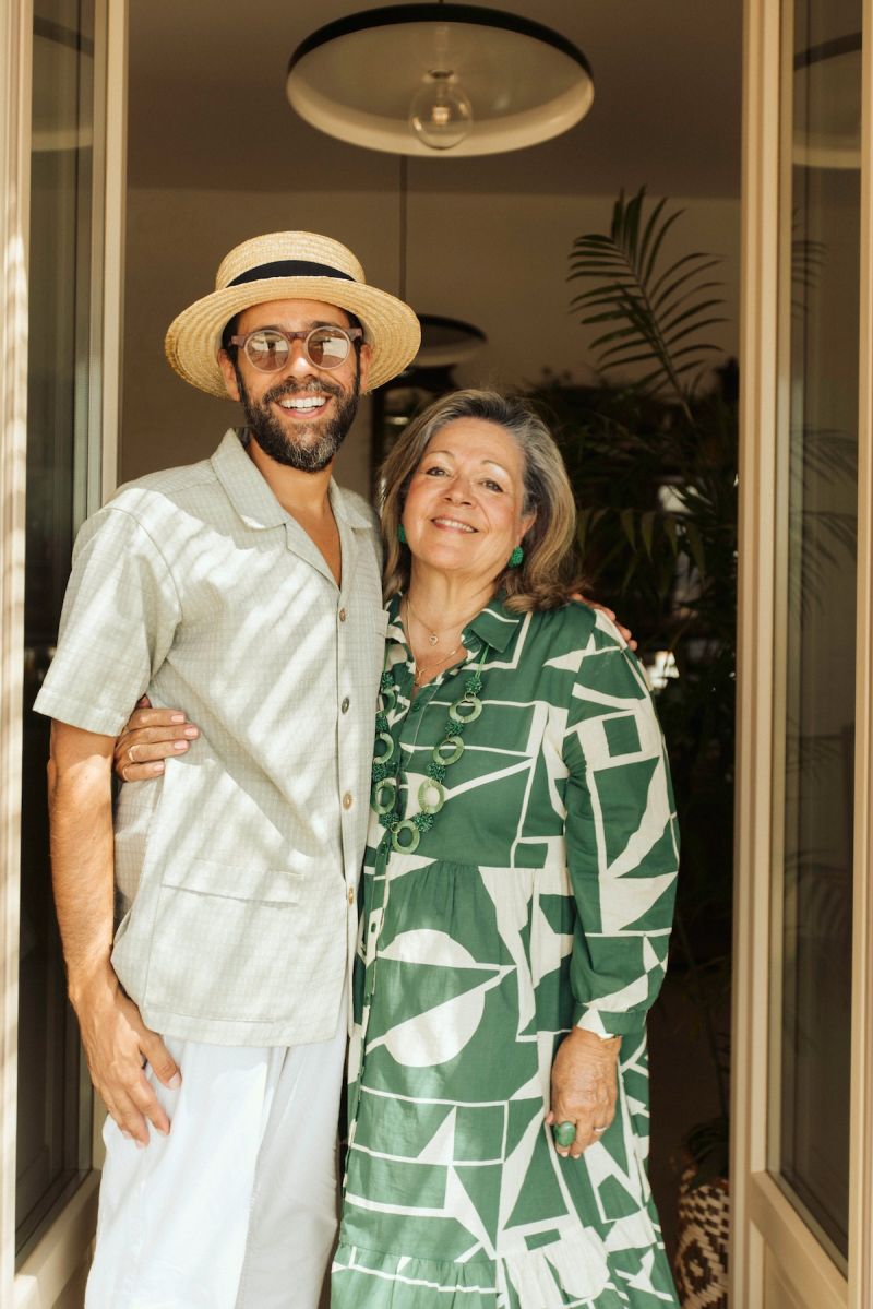 Antonia Agiopetritou and her son Dimitris Bogdanos Owners | Ayiopetra Naxos – Boutique Hotel in the Cyclades near the Temple of Demeter
