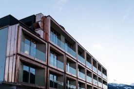 Mari Pop Boutique Hotel, Ried Tirol -facade in Copper by architects Besto. ZT 