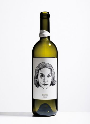 a bottle of wine from Austria's best biodynamic winery, Gut Oggau, with label drawn by artist Jung Von Matt