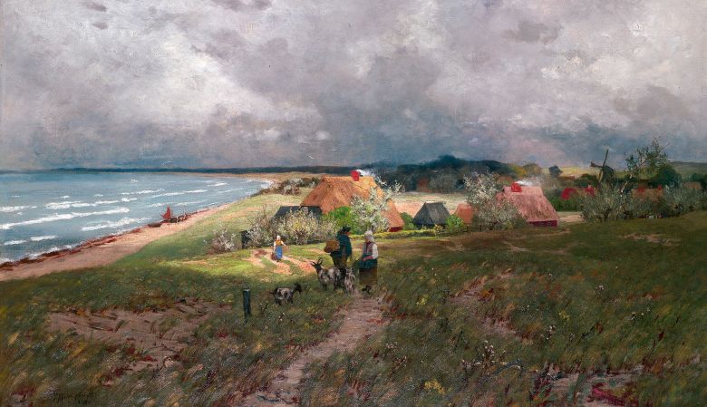 Paul Müller-Kaempff (1861-1941) – Blick auf Ahrenshoop, 1890, Baltic Sea, Germany, artist village
