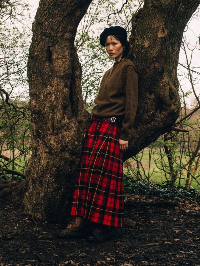kilt, Hand crafted in Scotland, made from 100% British wool & black shearling.