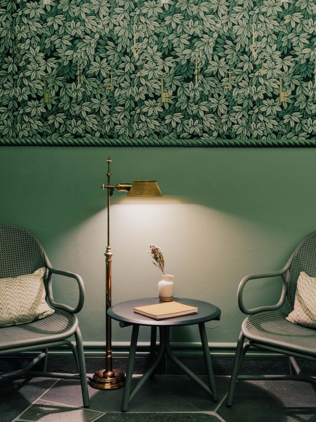 Green Tropical Wallpaper by House of Hackney London - Beautiste Hotel Interiors Zermatt