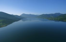 Tegernsee in the heart of Bavaria, Germany, a scenic landscape image of the lakes and alps.