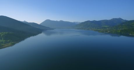 Tegernsee in the heart of Bavaria, Germany, a scenic landscape image of the lakes and alps.