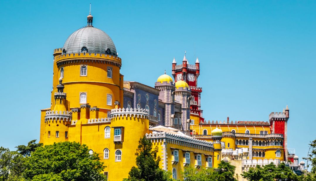 A photo of Portugal's fairy-tale Sintra in the hills, just outside Lisbon