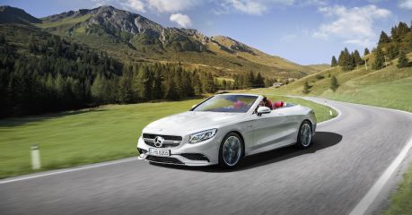 Mercedes Benz, car, driving, alps, lech, mountains, austria
