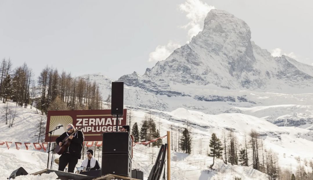 Zermatt Unplugged Music Festival next to the Matterhorn Mountains, Switzerland