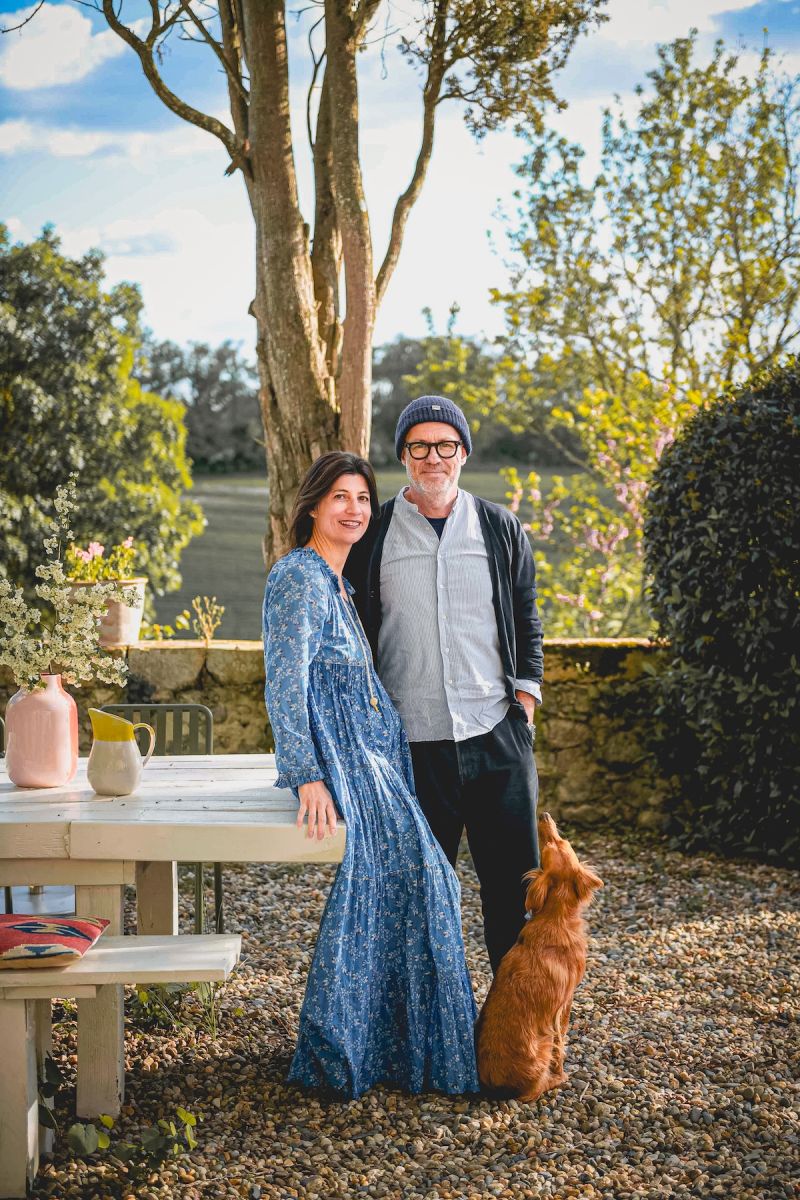 Sylvia François owners terrace countryside vista outdoor dining dog Luna Maison Duroy hosts Gascogne | The Aficionados