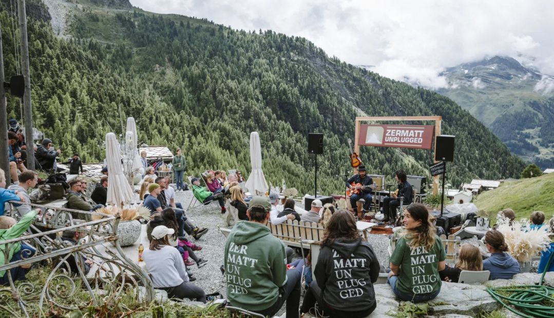 Zermatt Unplugged Music Festival next to the Matterhorn Mountains, Switzerland