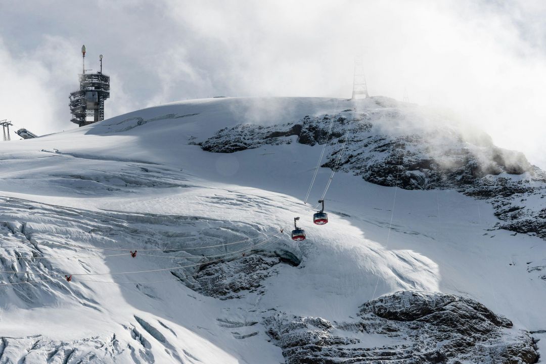 Skiing on Mount Titlis in Engelberg Switzerland
