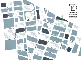 Tribeca map of the design district and designer shopping in New York