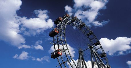 Riesenrad/ Fun wheel over Vienna, Austria 