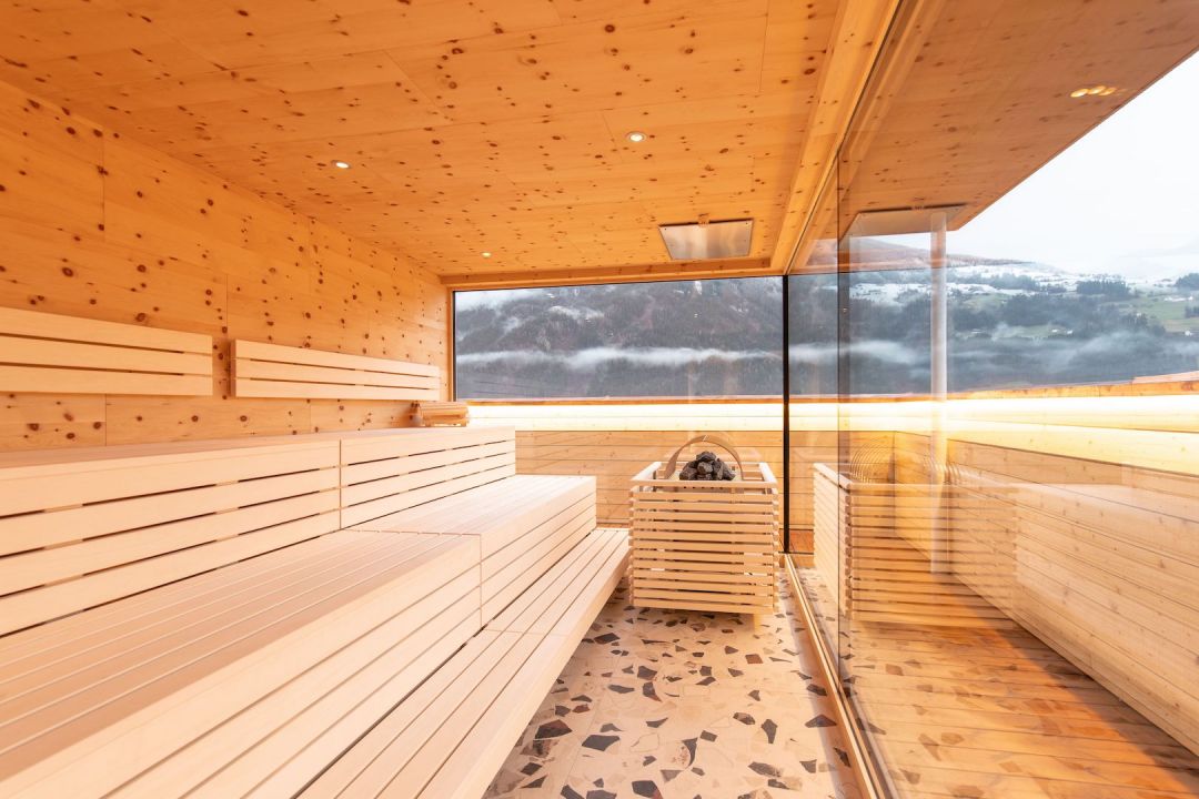 Rooftop Sauna overlooking the Tux Mountains | Mari Pop Design Hotel in Ried Zillertal, Austrian Alps