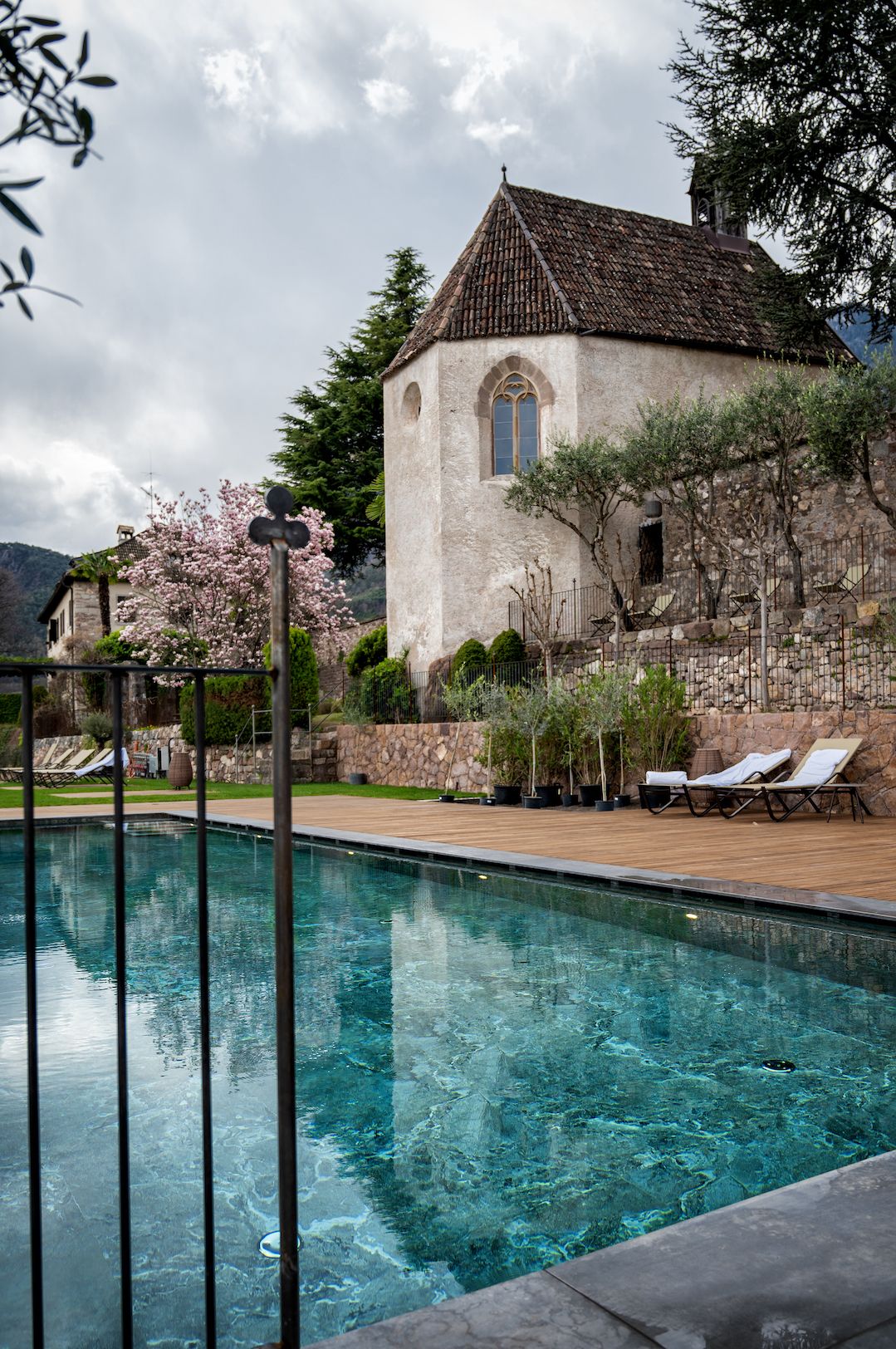the pool at Schloss Freudenstein | Luxury Hotel with Boutique Suites in Appiano/Eppan, Italy | The Aficionados