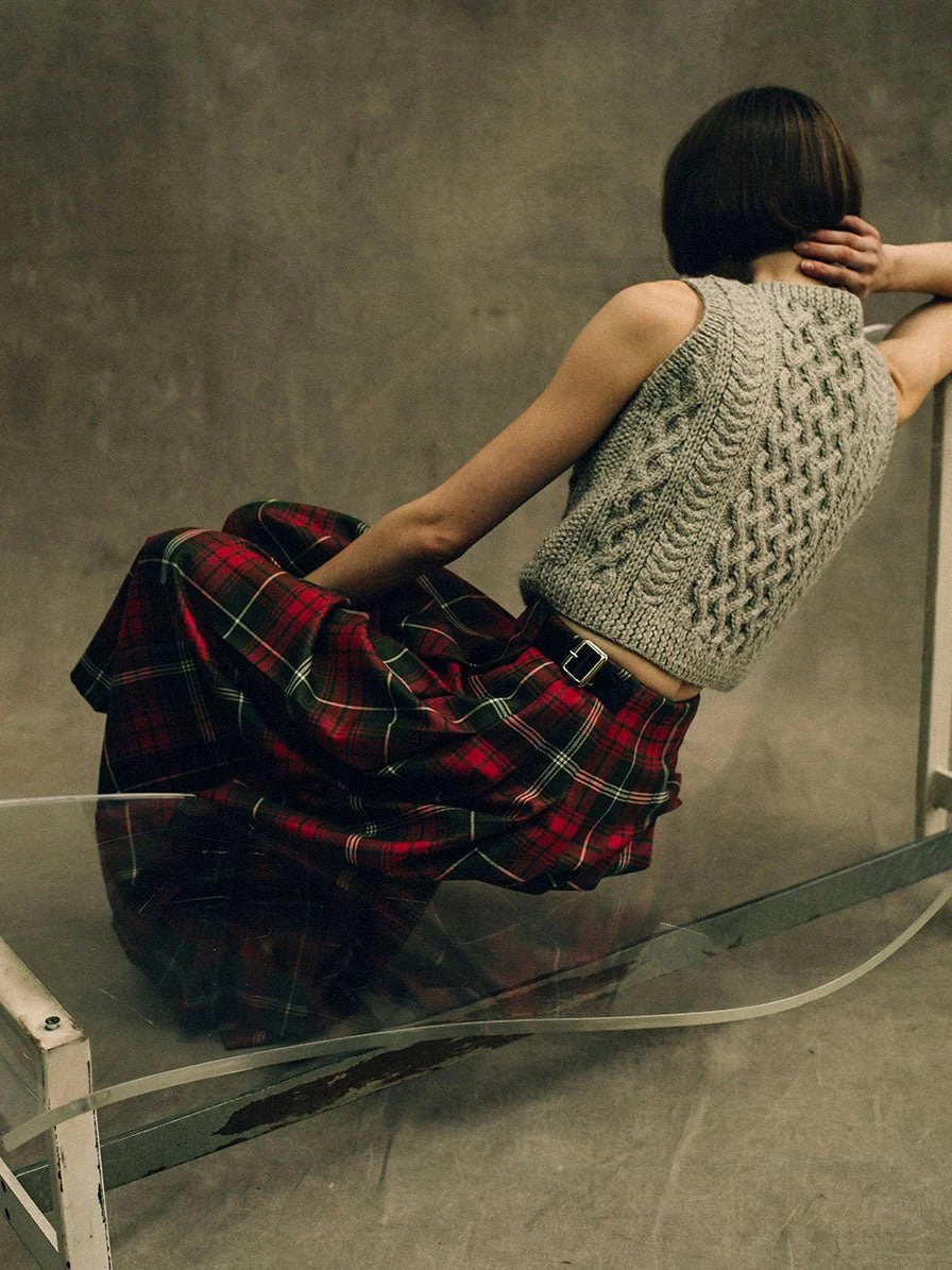 kilt, Hand crafted in Scotland, made from 100% British wool & black shearling.