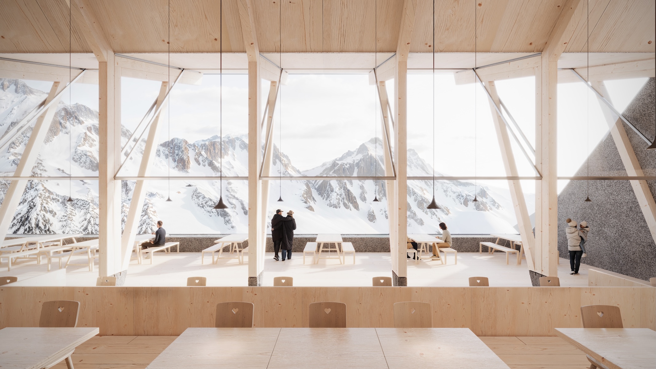 Peter Pichler Architecture Valbione mountain station timber structure Ponte di Legno