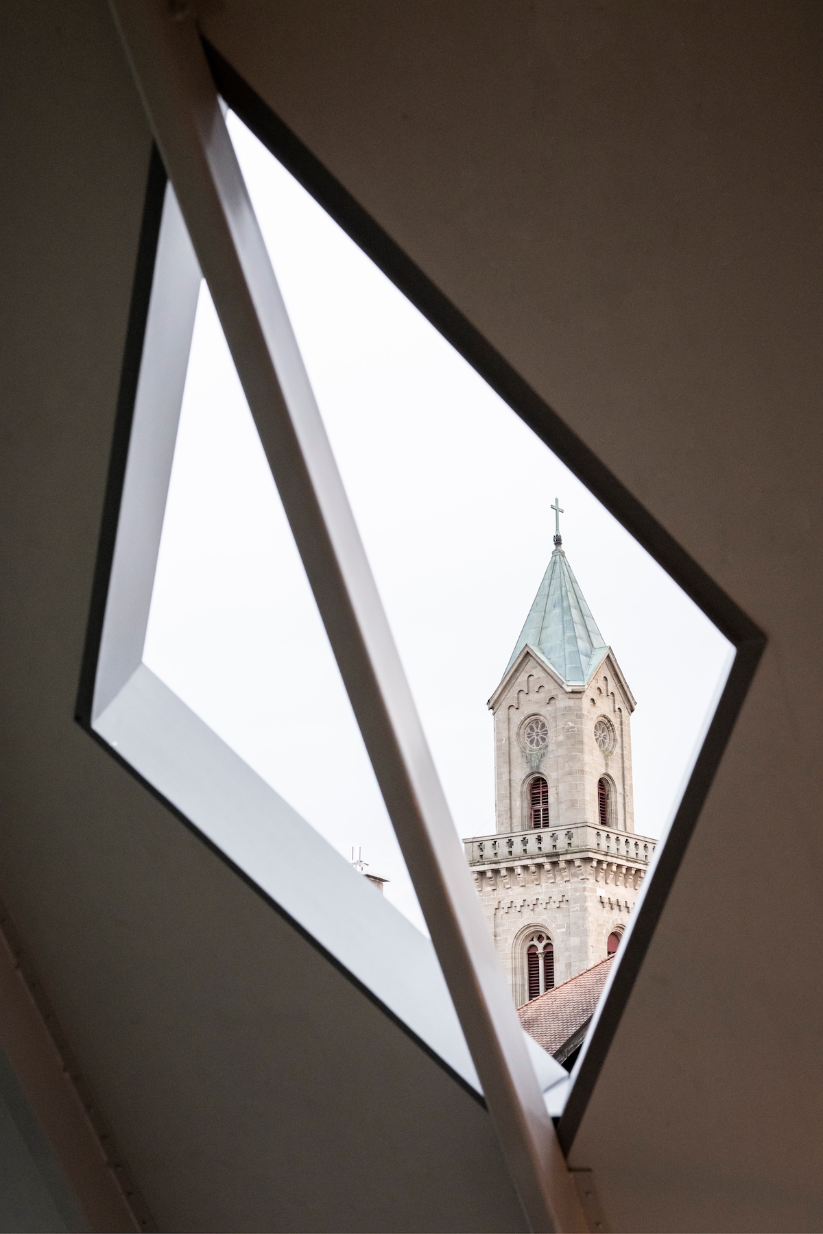 Rhombus Cut out window feature | Goldene Rose Dinkelsbühl by NOA | Rooftop Spa and Heritage Hotel Restoration