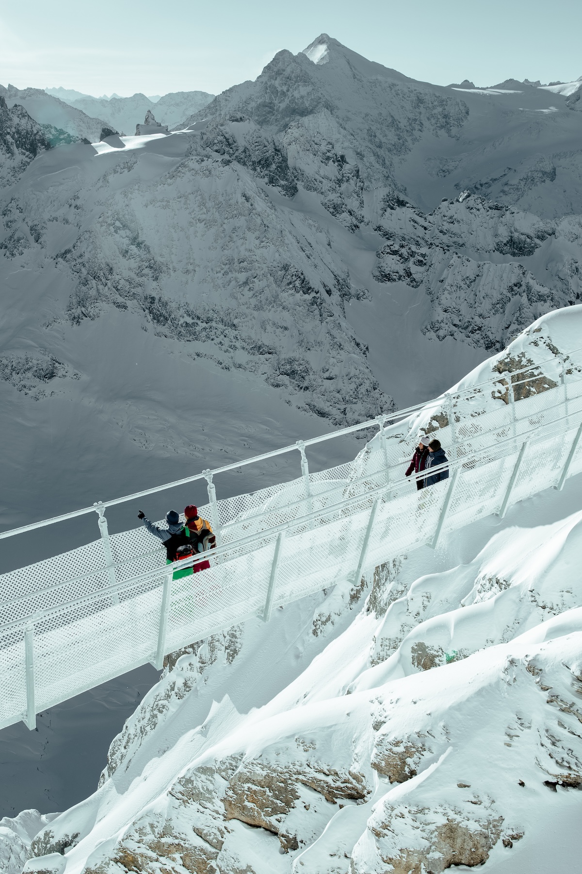 Skiing on Mount Titlis in Engelberg Switzerland
