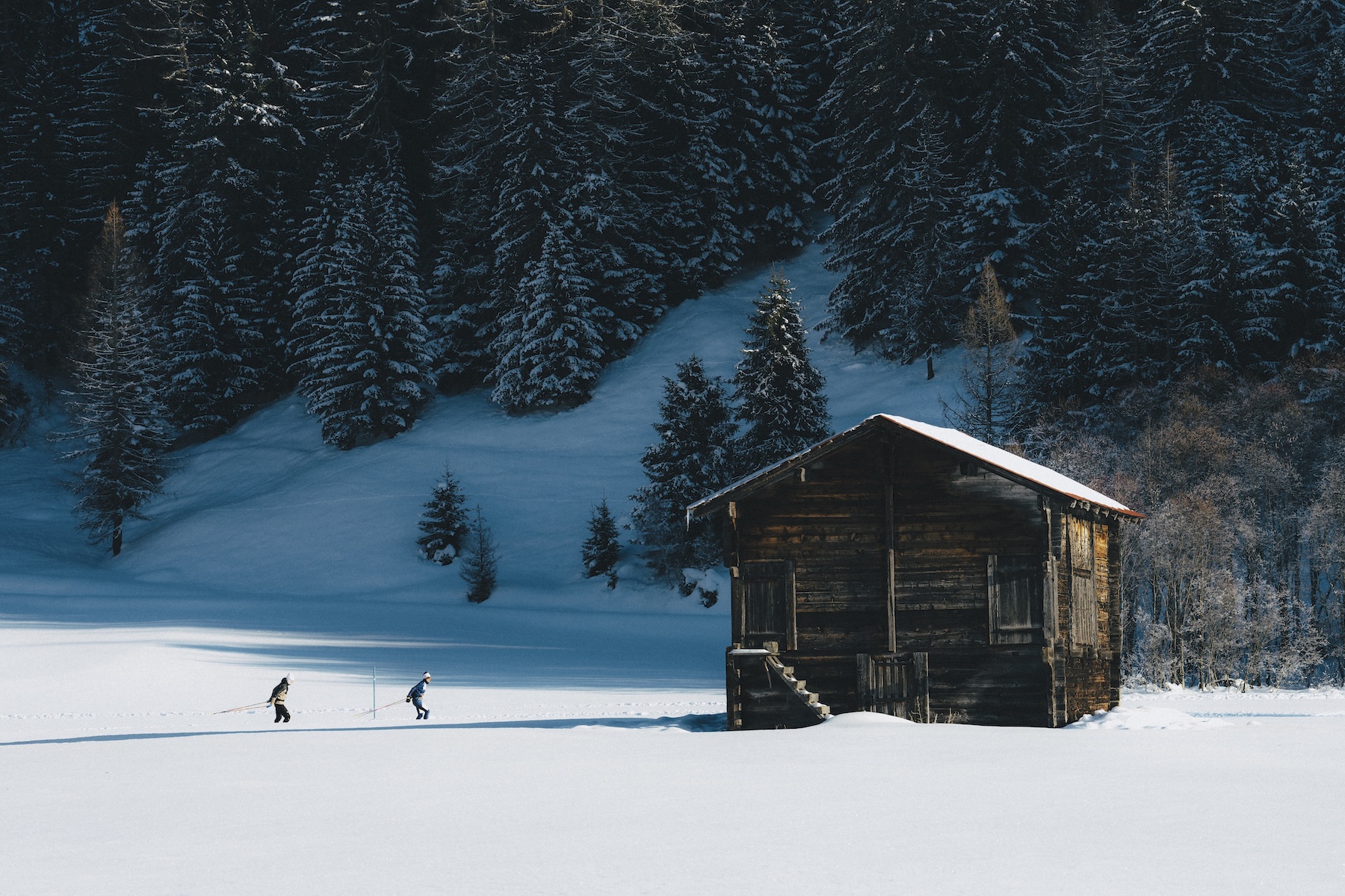 Valais Cross-Country Ski, snow in the alps, Switzerland