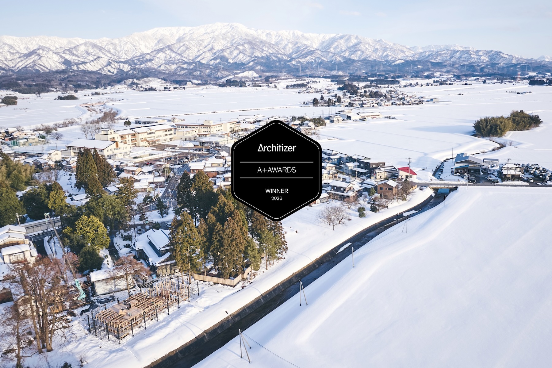 Aerial view of Né set against the rice fields of Niigata, snow country, Japan | The Aficionados.