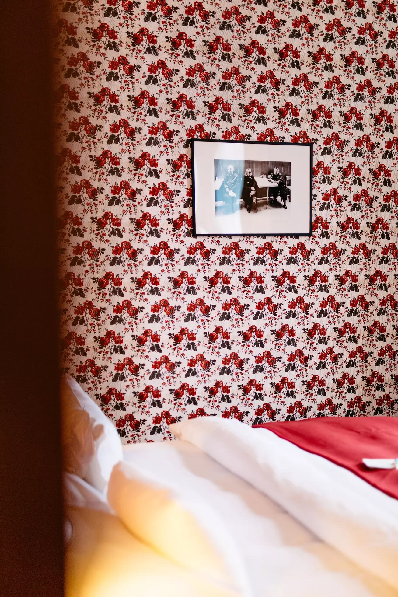 Flamboyant interiors Hotel Boutique design | Red flower wallpaper | Salon style | Otto & Co: The Story of Hotel Altstadt Vienna | Otto, Saskia & Lisa Wiesenthal