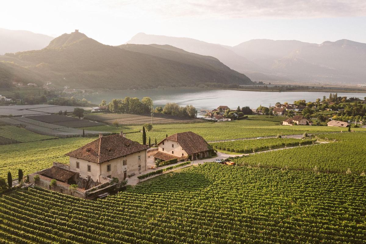 Beautiful wine estate wrapped by green fields and a distant lake | The Vineyard Edit: Wine-Fuelled Boutique Hotels & Vineyard Stays