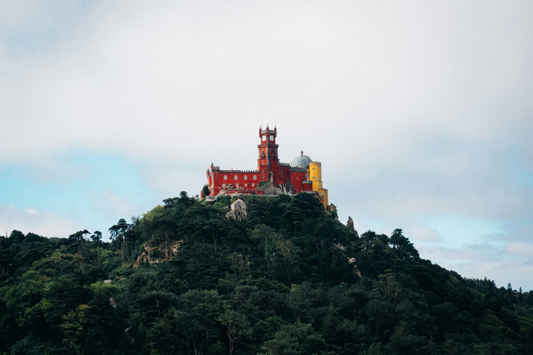 A photo of Portugal's fairy-tale Sintra in the hills, just outside Lisbon