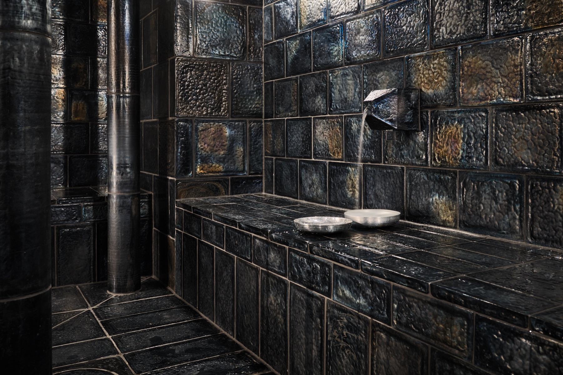 Natural spring water spouting from a natural stone wall - healthy water source within a spa design concept |Stone, Steam and Stillness: Inside the Spa Sanctuary at Maistra 160
