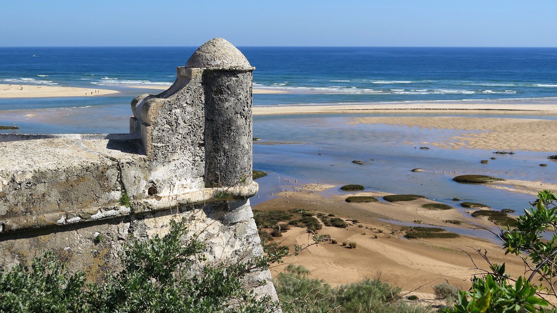 Elevated view across the sea and wild beaches | Ria Formosa to Ilha de Tavira – Nature, Culture & Design in the Algarve