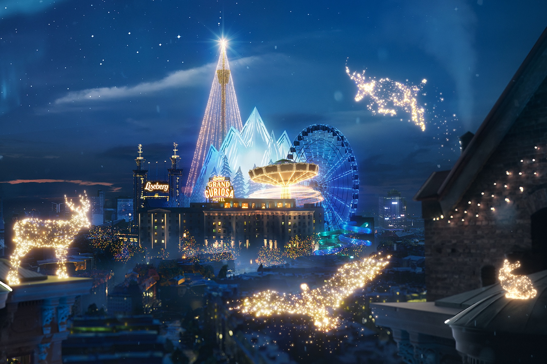 Liseberg Park Christmas Market in Gothenburg  - a winter wonderland amusement park