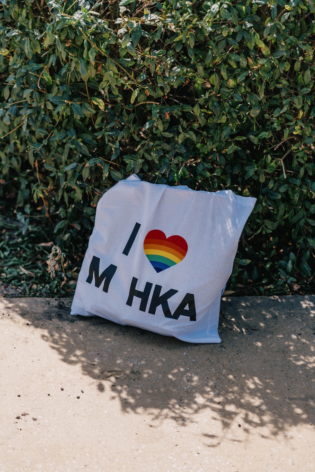 I Love M HKA tote bag with rainbow heart, Antwerp | The Aficionados