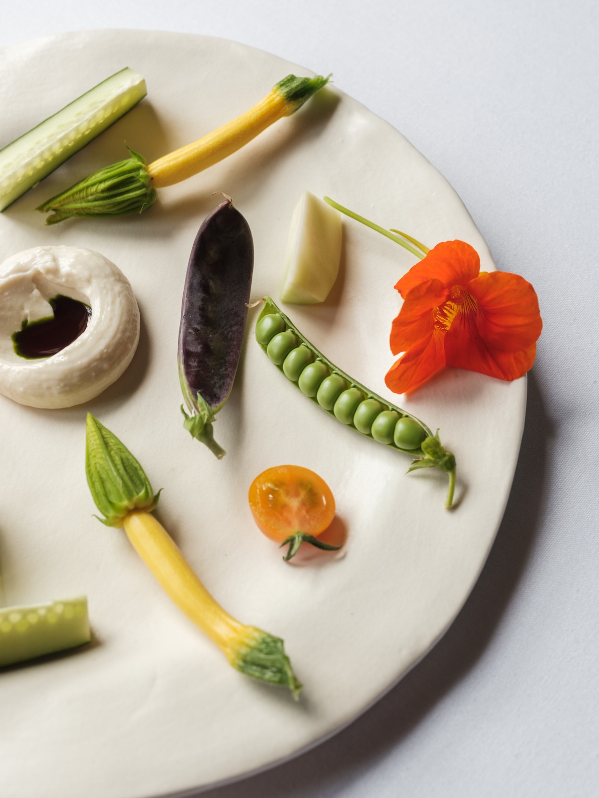 Gourmet Food presentated on a white plate - | 