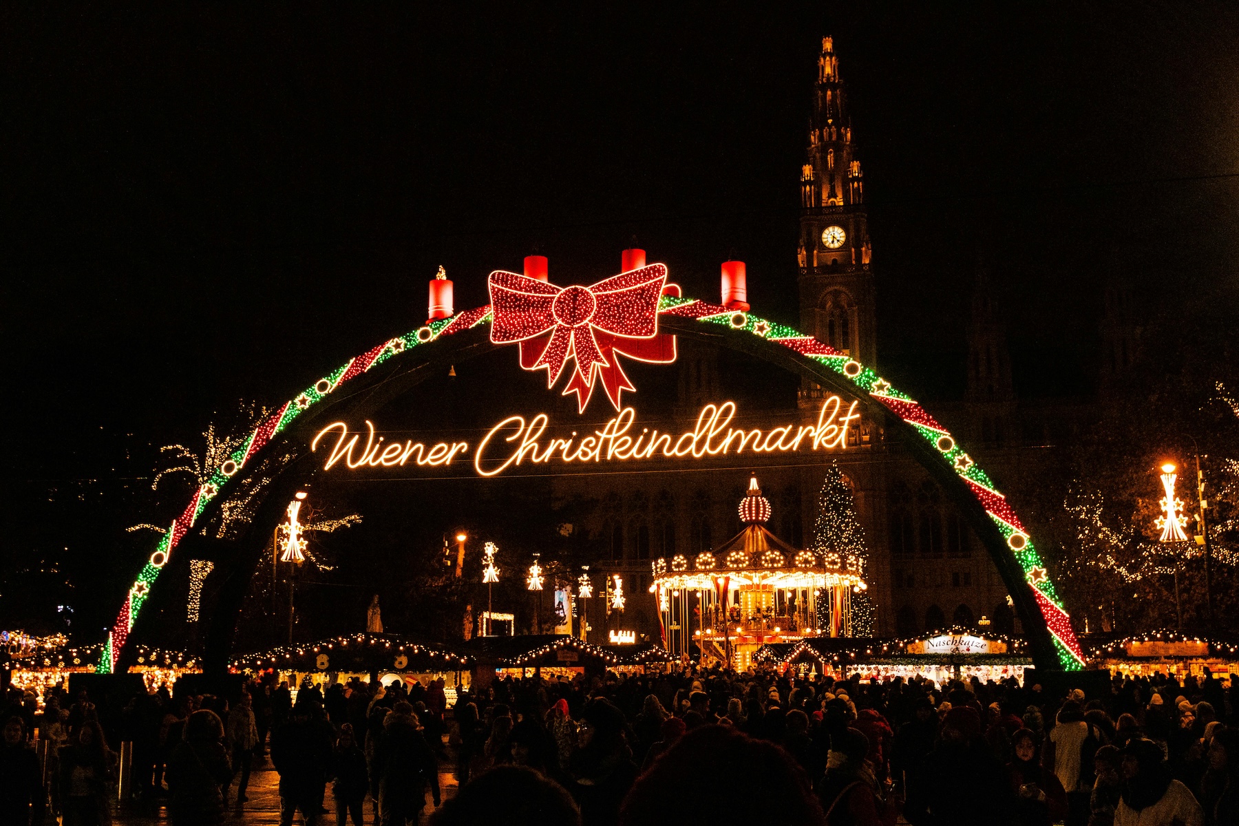 Christmas Market Vienna in front of the City Hall