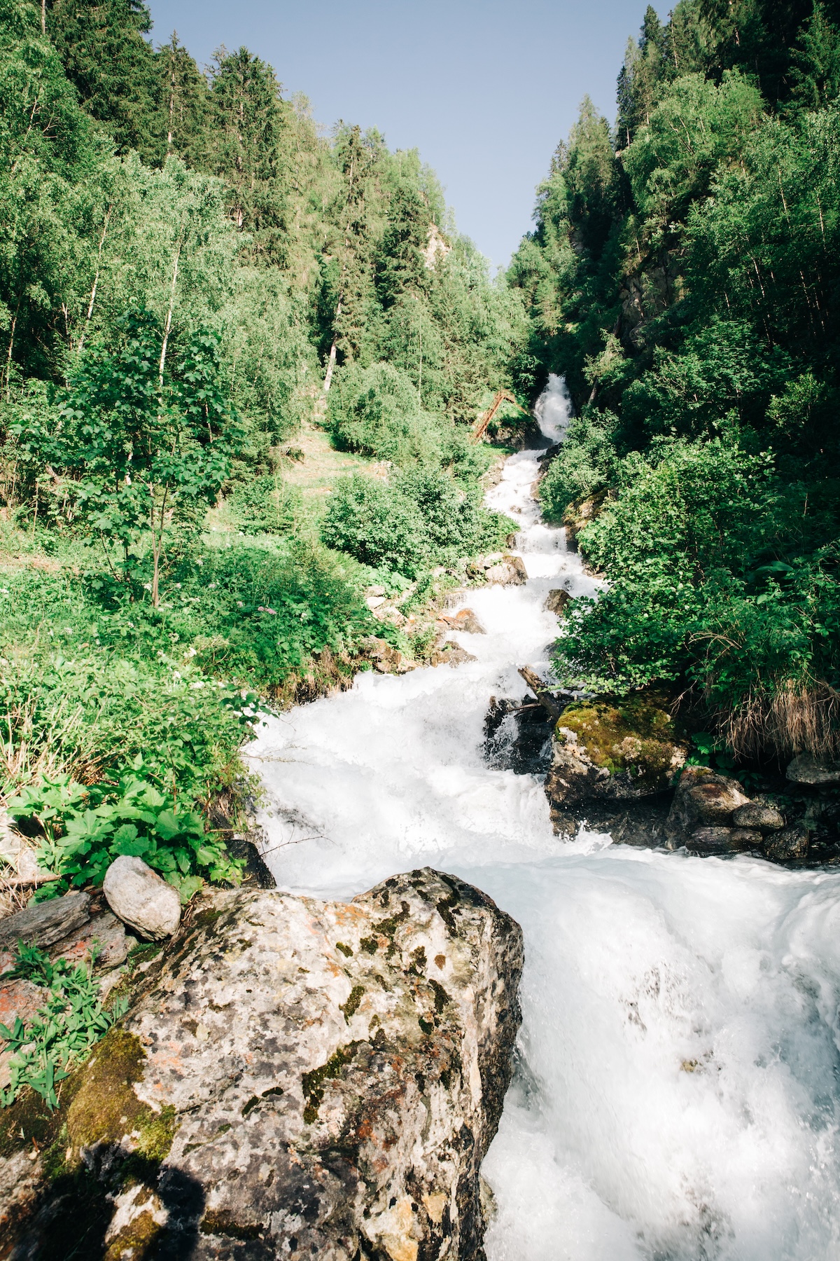 Alpine mountain stream rushing through green summer forest near St. Anton am Arlberg | The Aficionados