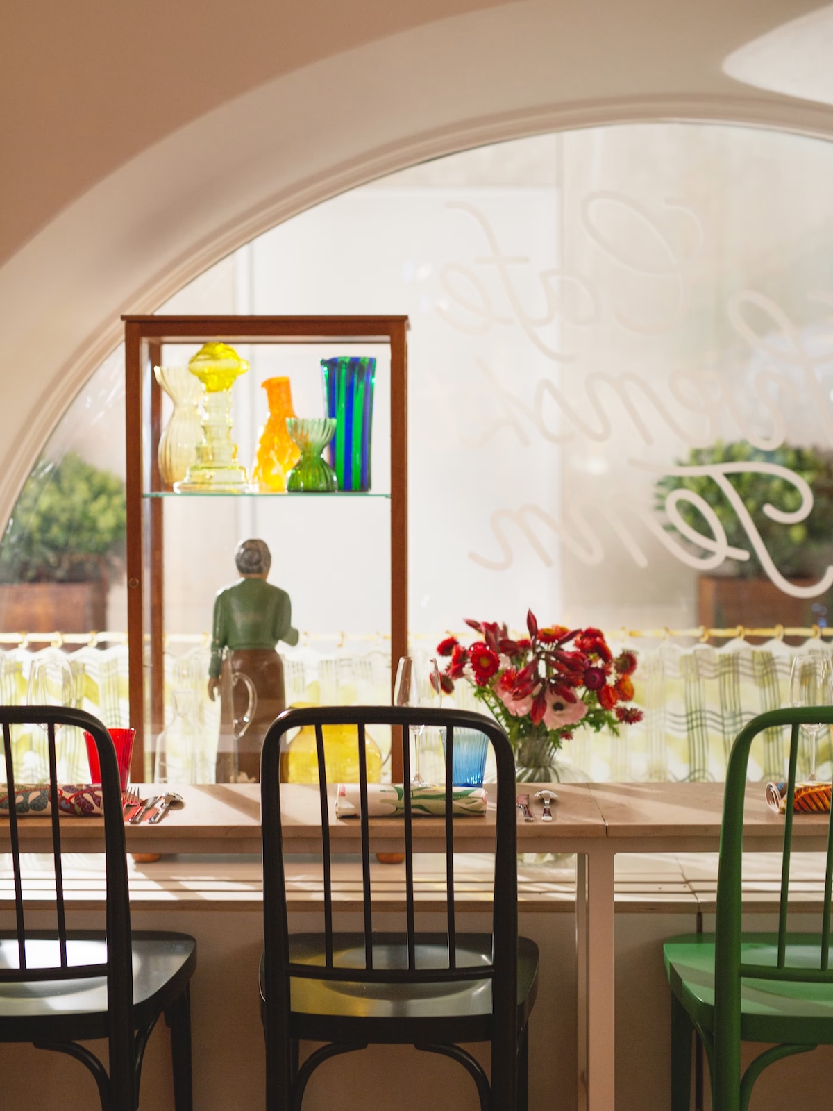 Classic fabrics of interior desgin store Svenskt Tenn Café, Stockholm