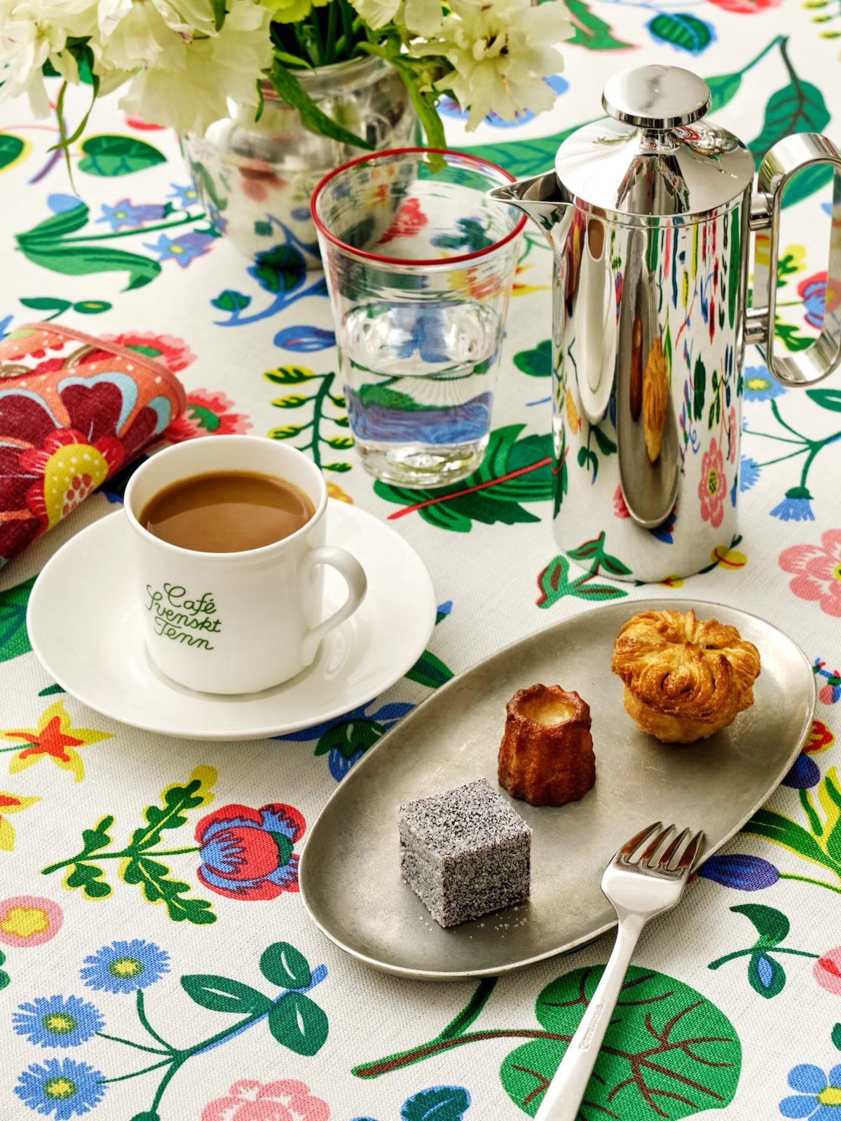 Classic fabrics of interior desgin store Svenskt Tenn Café, Stockholm