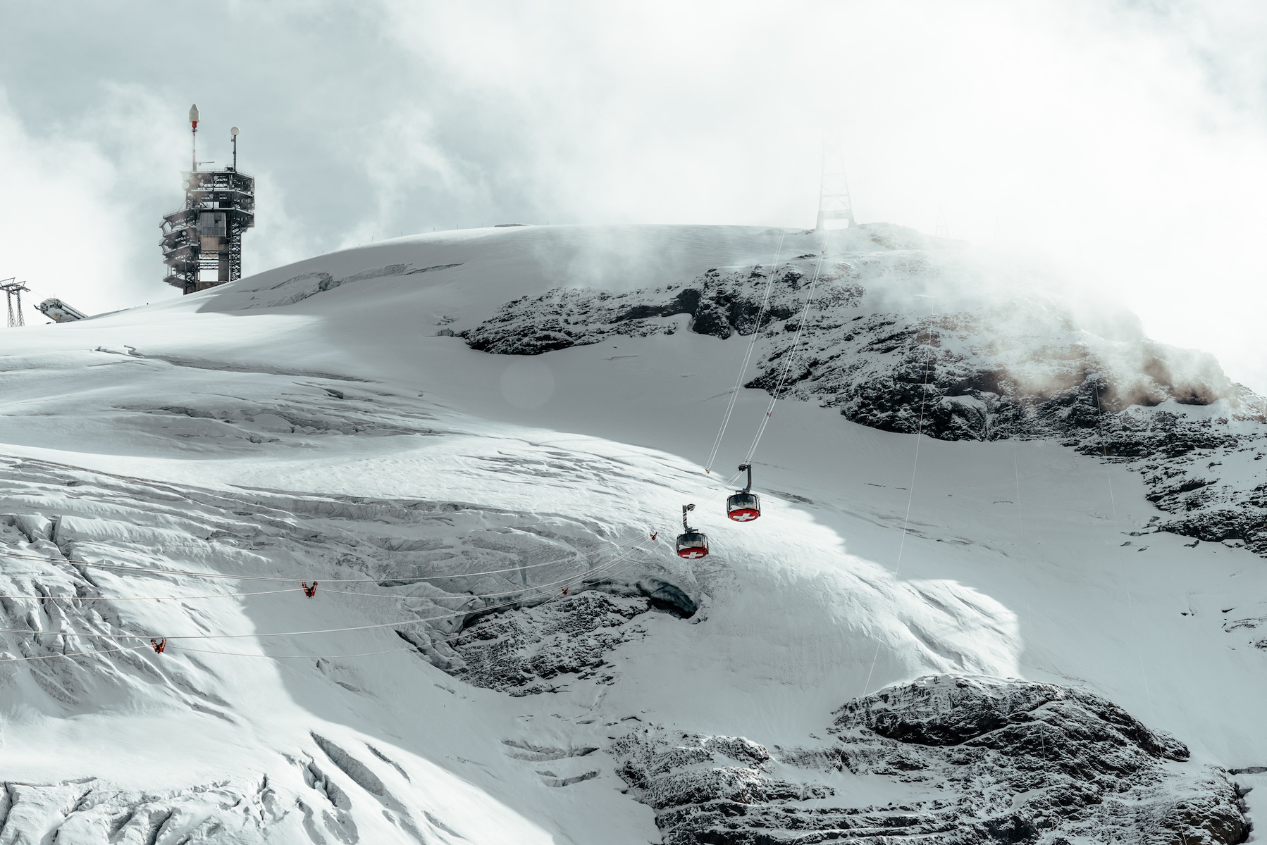 Skiing on Mount Titlis in Engelberg Switzerland