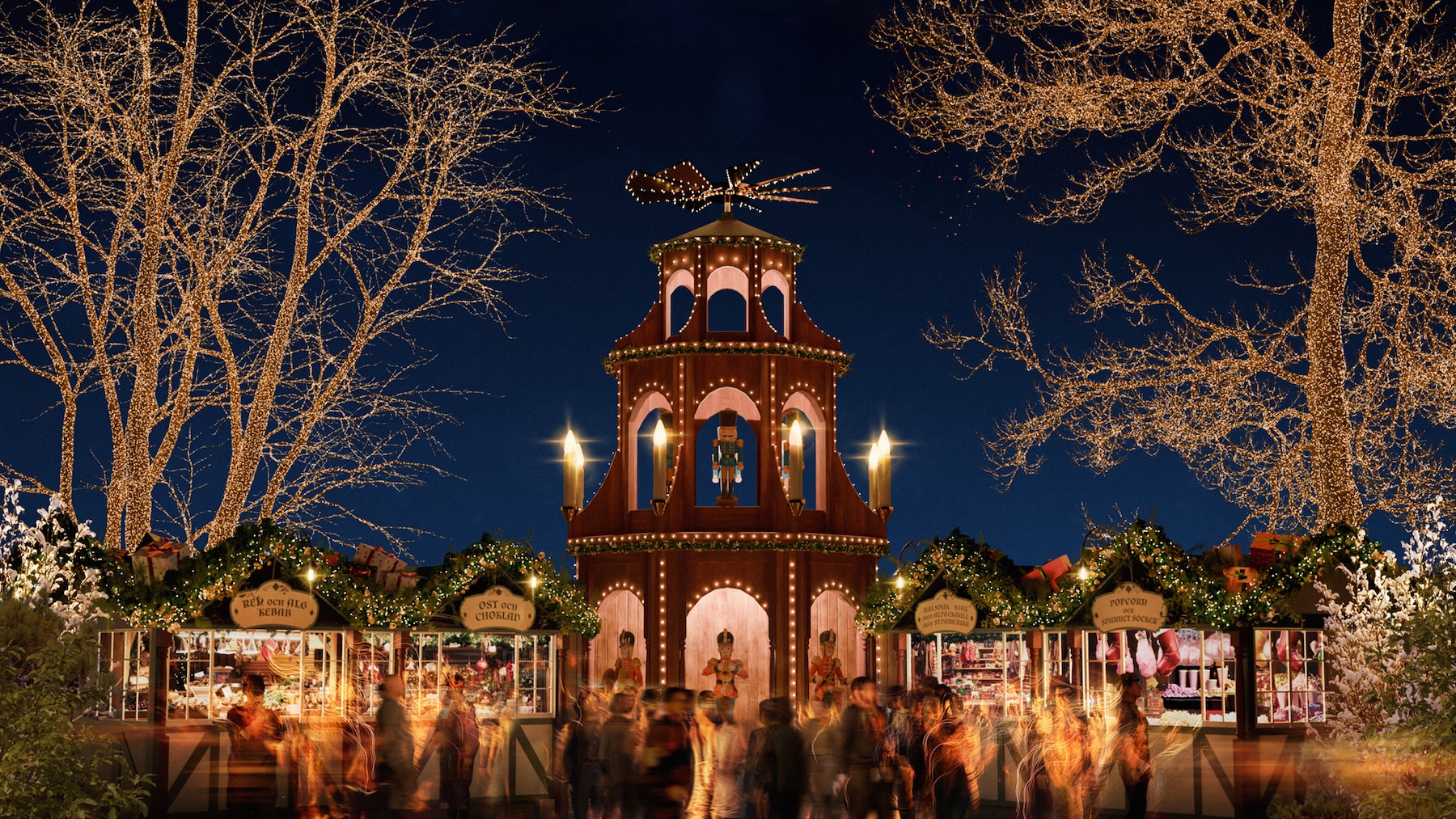 Liseberg Park Christmas Market in Gothenburg  - a winter wonderland amusement park